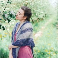 Dewdrops Shawl Knitting Pattern - Patron de tricot châle Perles de rosée