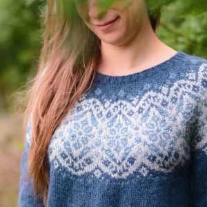 Shiver Sweater Knitting Pattern Stranded Colorwork Yoke - Chandail Frisson patron de tricot jaquard