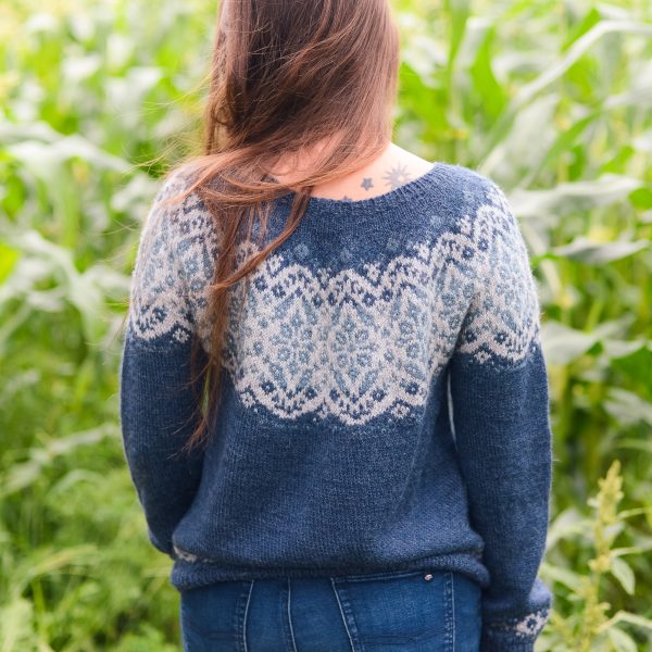 Shiver Sweater Knitting Pattern Stranded Colorwork Yoke - Chandail Frisson patron de tricot jaquard