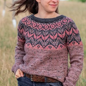 Gardinium Sweater Knitting Pattern Stranded Colorwork - Patron de tricot du Chandail Gardinium en jacquard