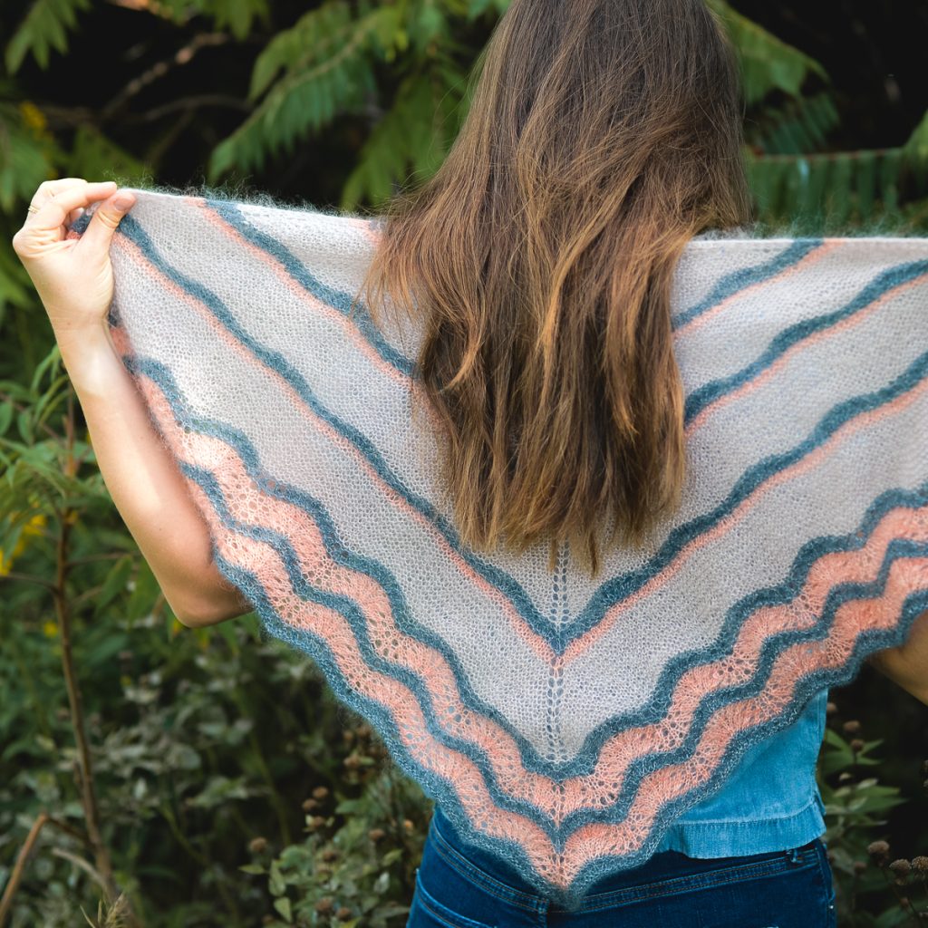 Patron de tricot châle facile Ondine Easy Shawl Knitting Pattern